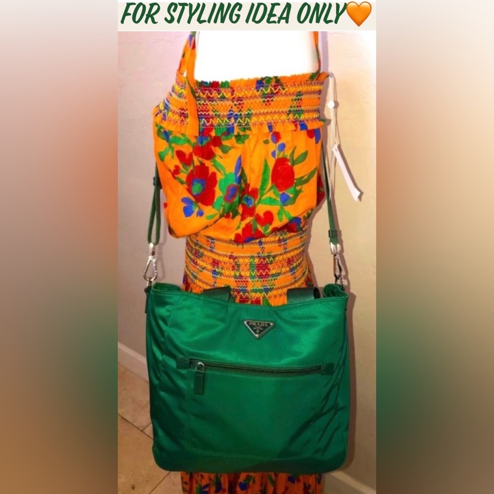 🎉HP🎉New! Tory Burch Orange Multi Toucan Tropical Smocked Dress Size L $448🌿🧡 - Picture 5 of 16
